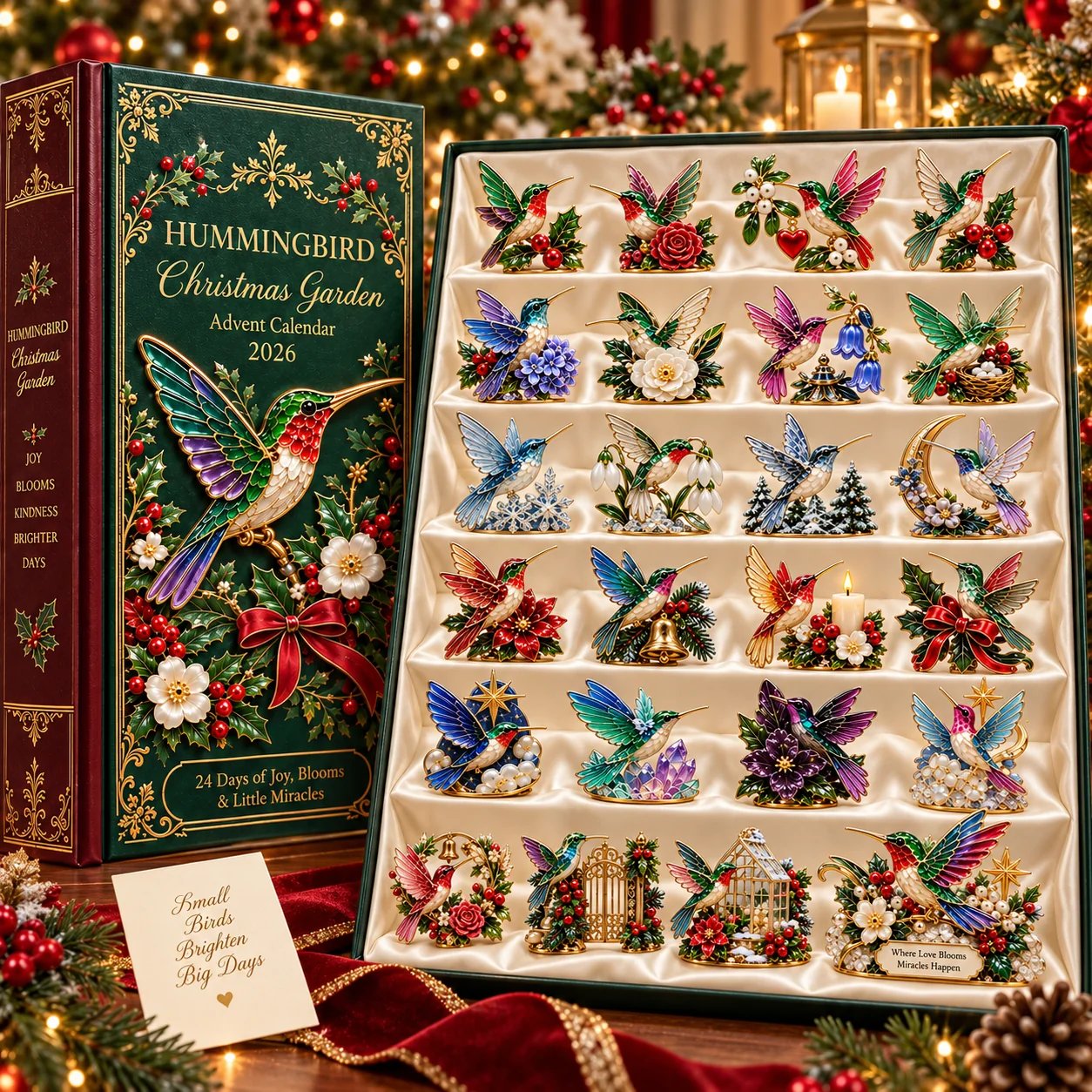 Botanical Christmas hummingbird display