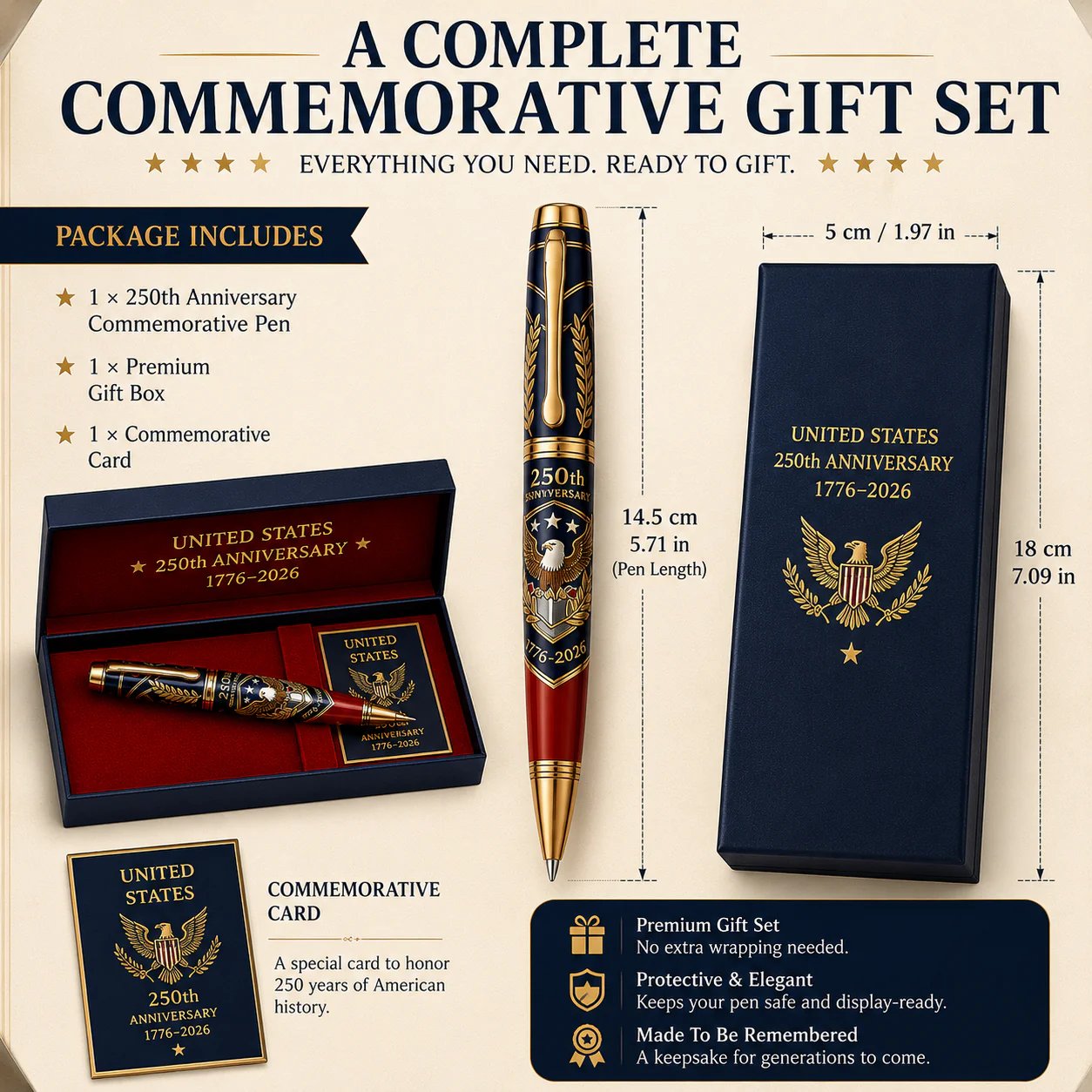 America 250th anniversary commemorative pen gift set contents and size America 250th anniversary commemorative pen gift set contents and size