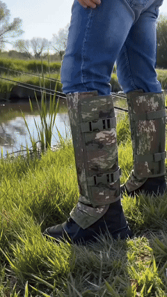 Snake-resistant outdoor leg gaiters