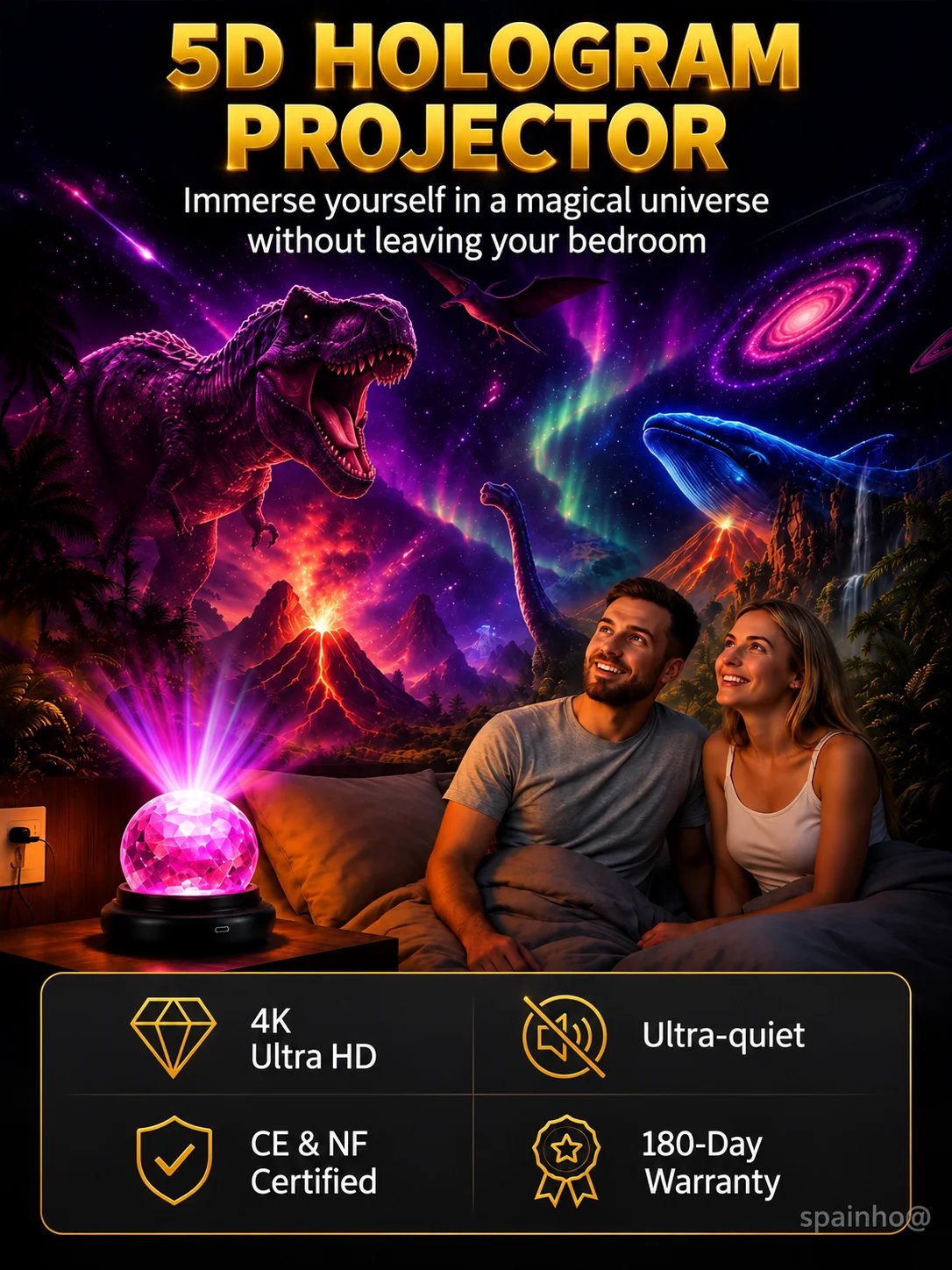 Colourful fantasy galaxy projection effect