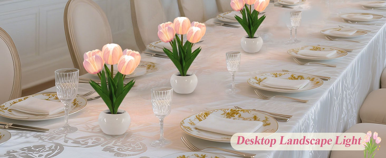 cajita de tulipanes con luces tetris light tulipanes lampara fake tulips in vase desk lamp flower