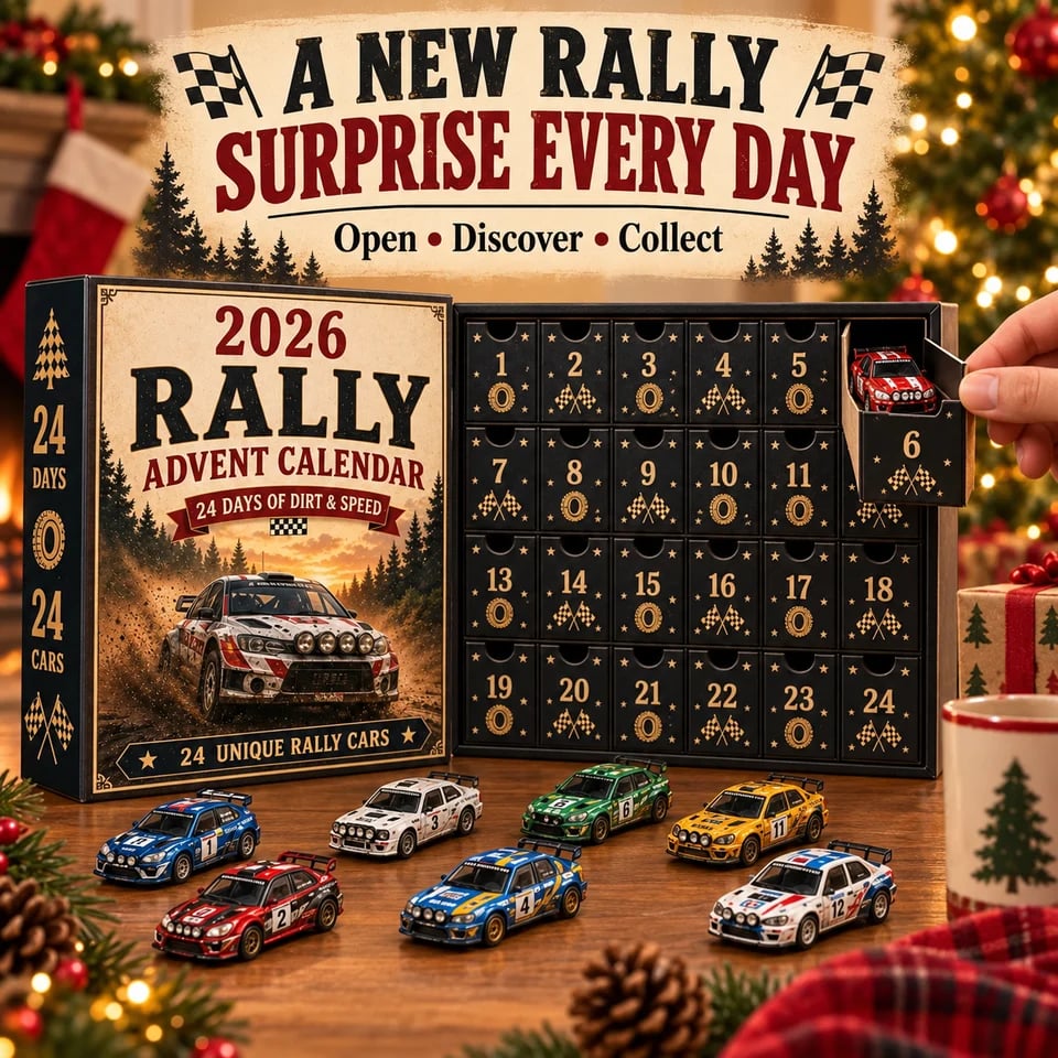 Family opening a numbered Rally Advent Calendar door