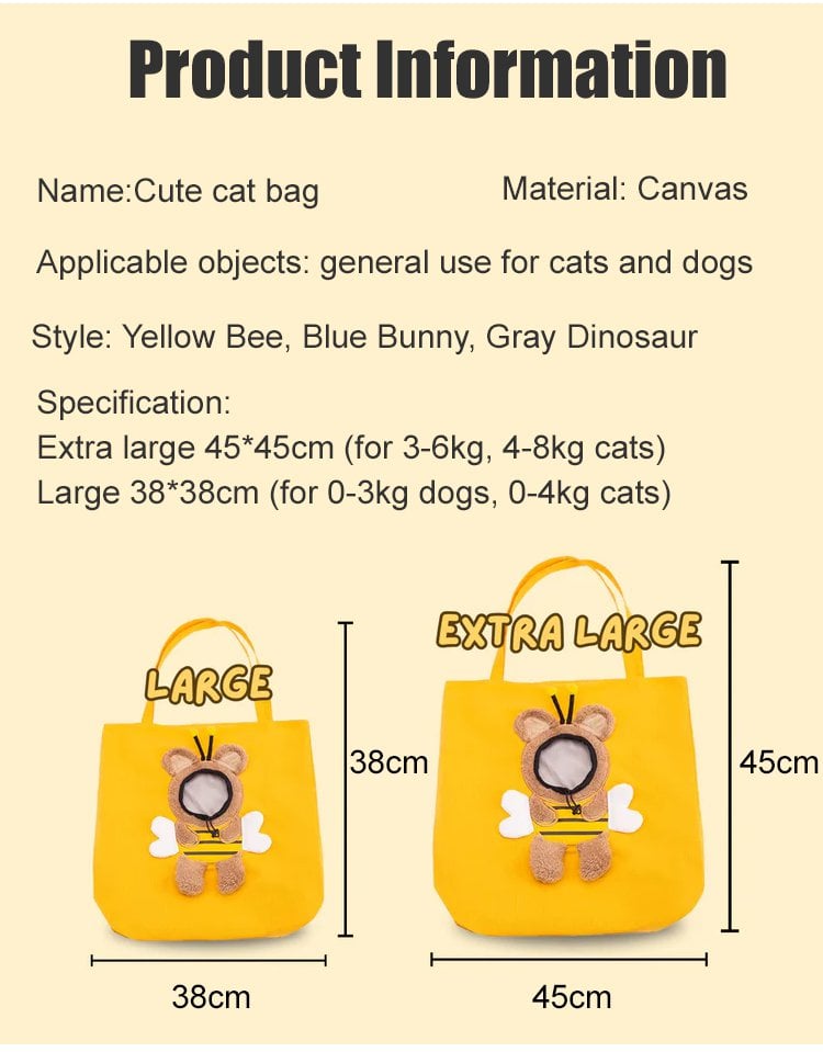 Pet carrier size chart