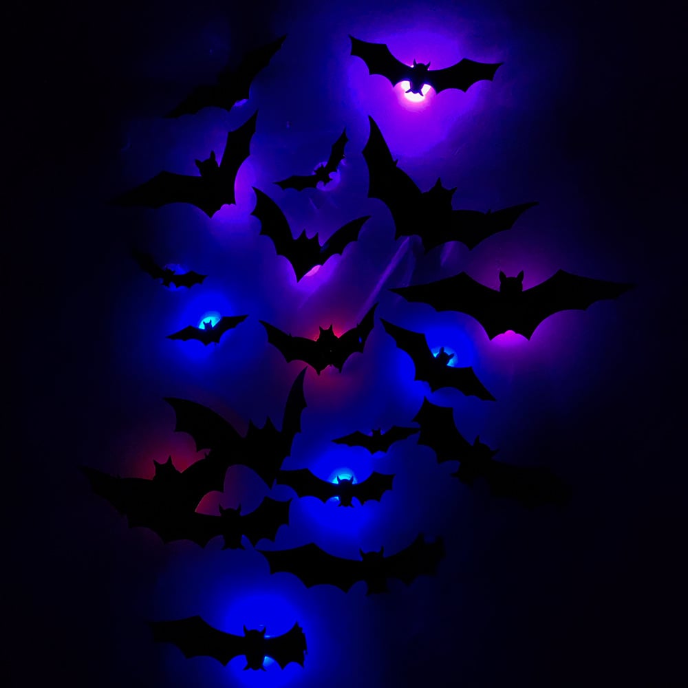 🦇12pcs/set 3D Bat Design LED Decoration