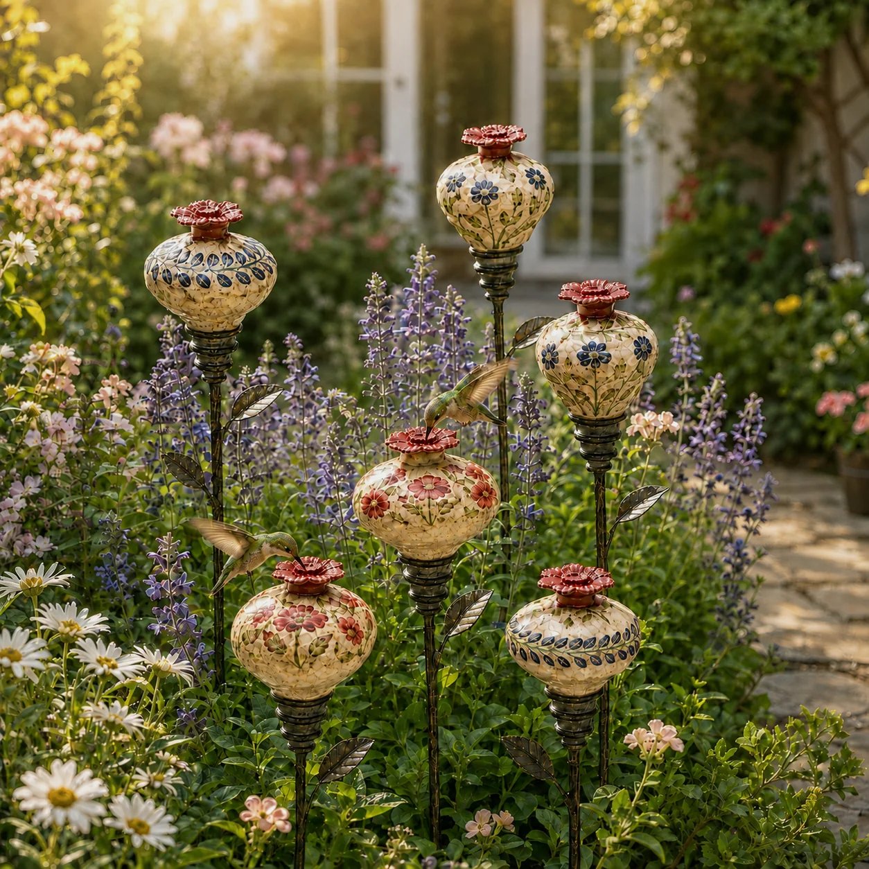 Vintage Ceramic Hummingbird Feeder