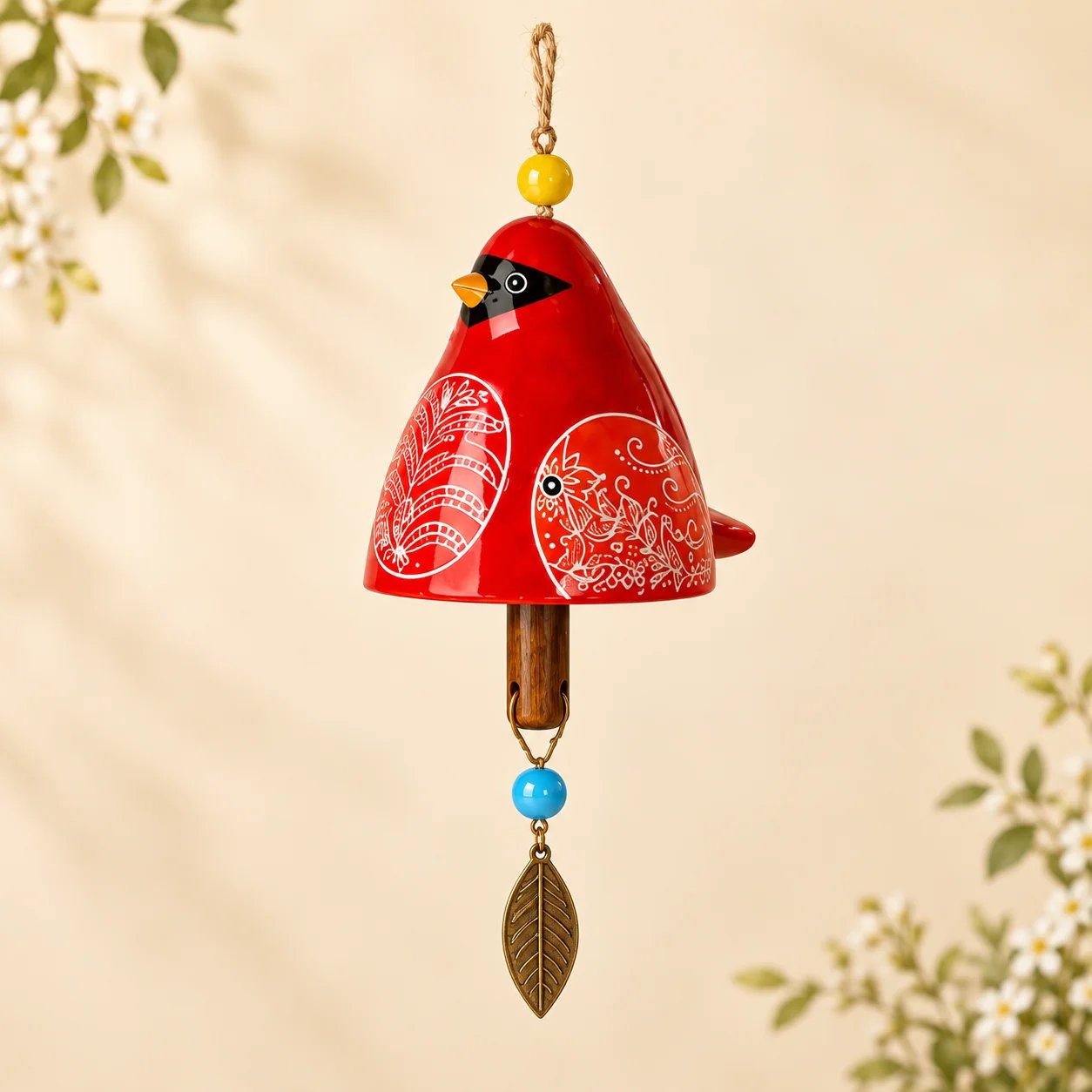 Full colorful songbird wind chime collection