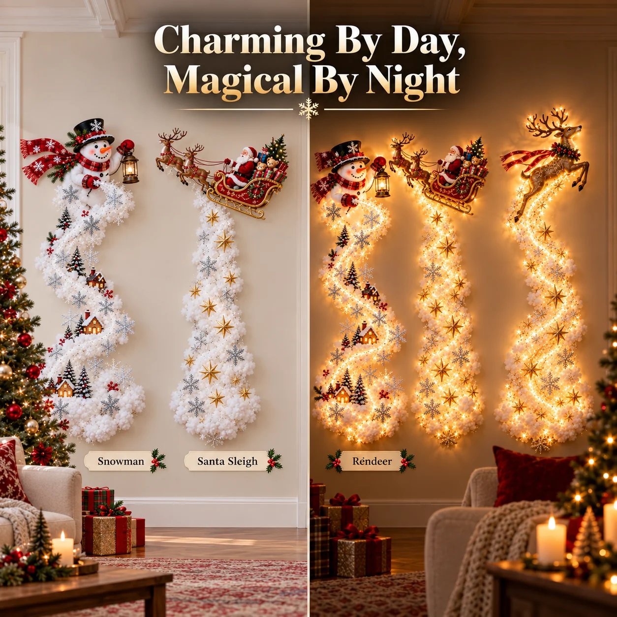 Warm glowing Christmas wall light