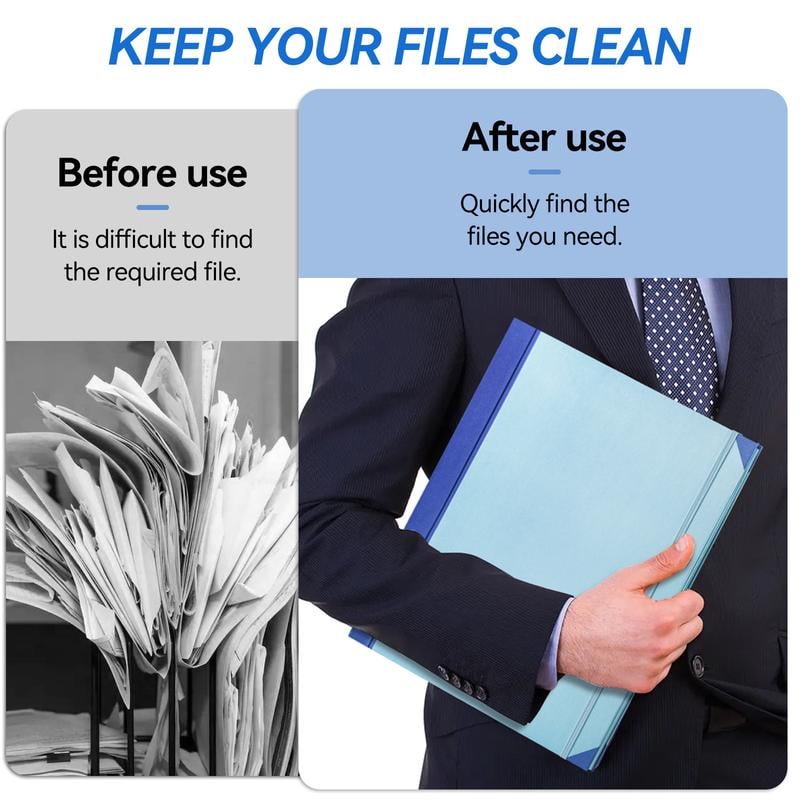 Accordion File Organizer Manila Pocket Document Folder for Passports, Birth Certificates & Important Papers, Office & Home Storage