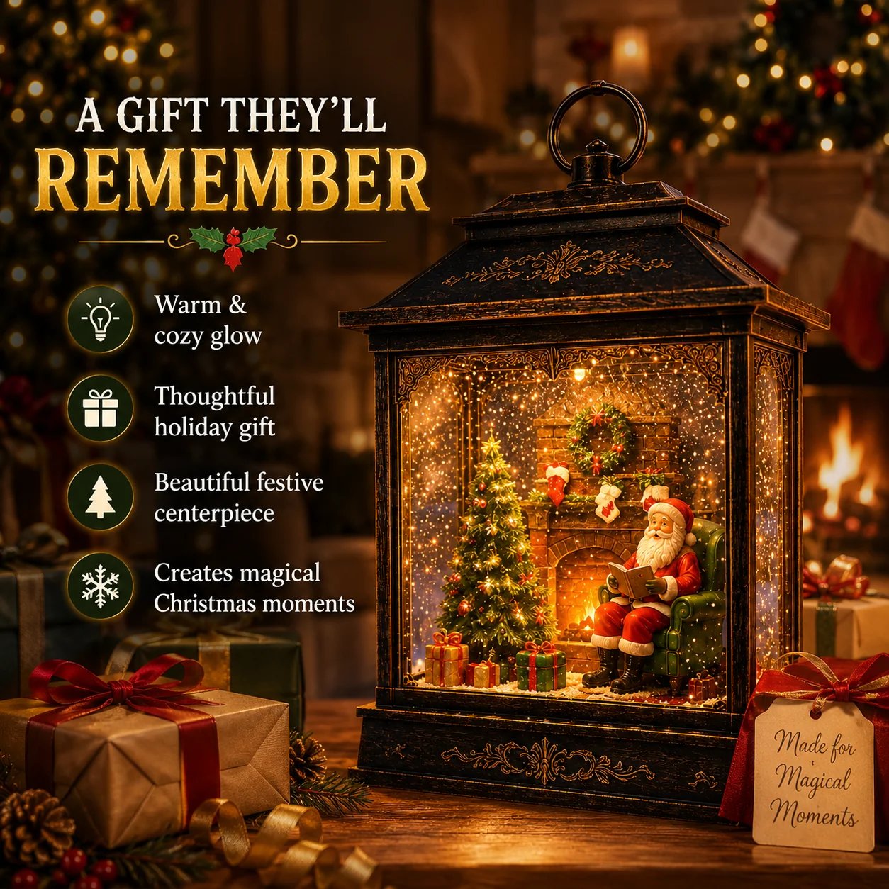 Santa lantern Christmas gift idea
