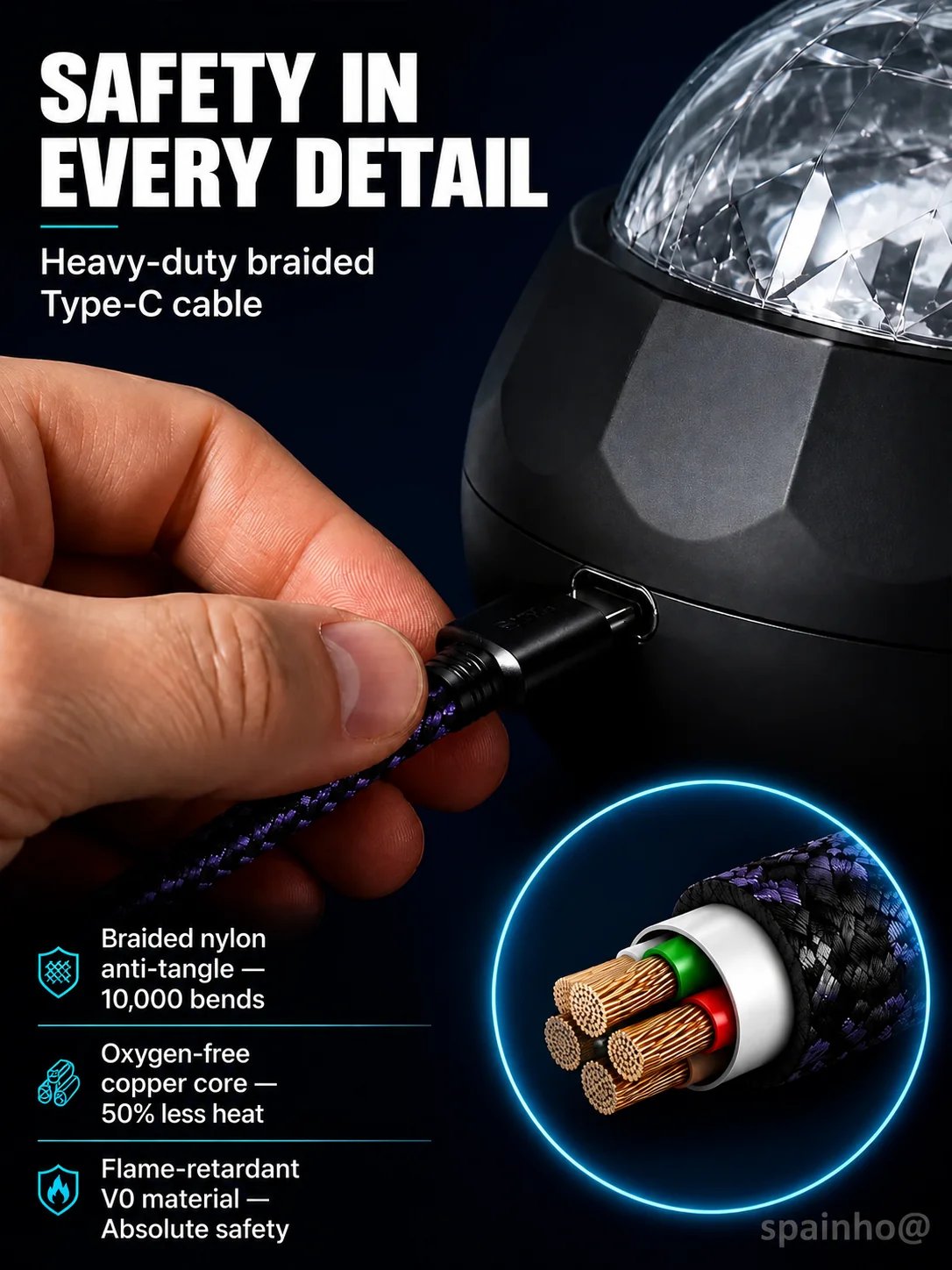 USB Type C connection on galaxy ambient light projector