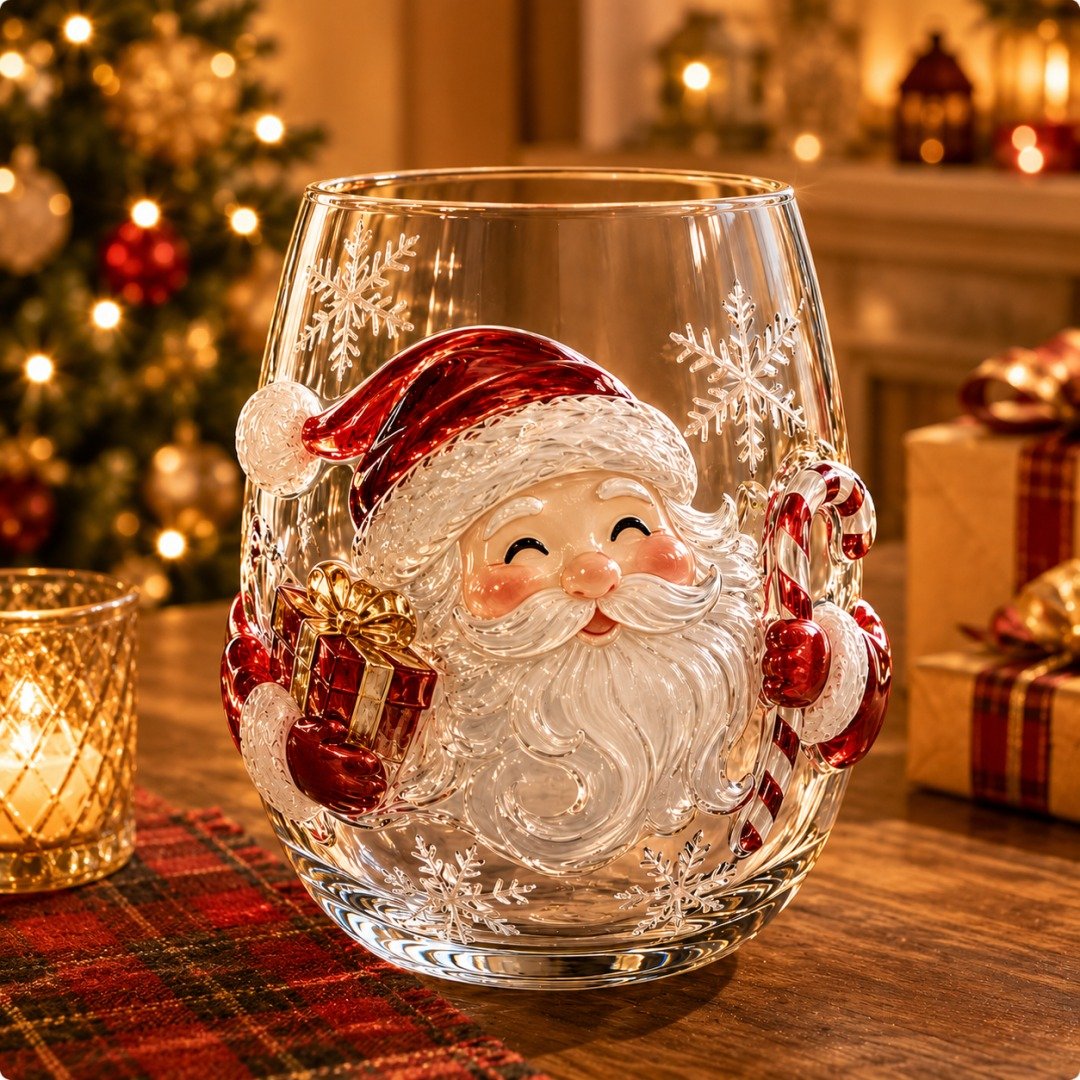 Magical Christmas 3D Santa Glass Cup