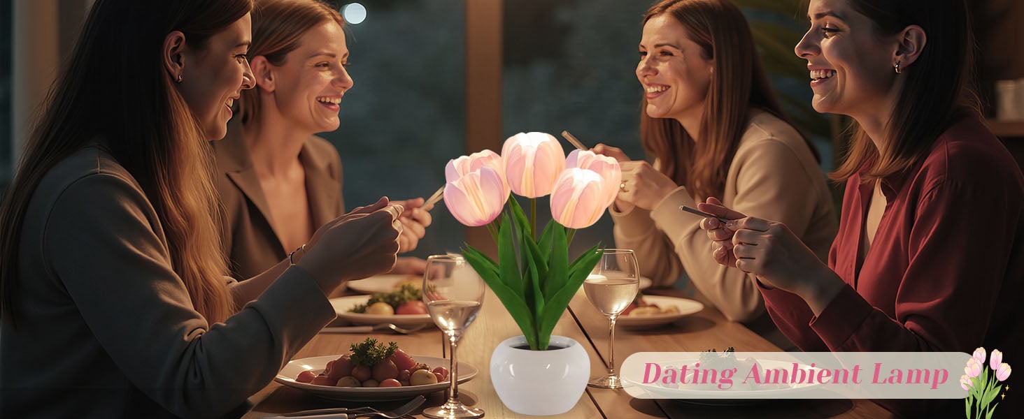 pink tulips flower desk lamp gifts for sisters flower lamps lampara de tulipanes infinitos