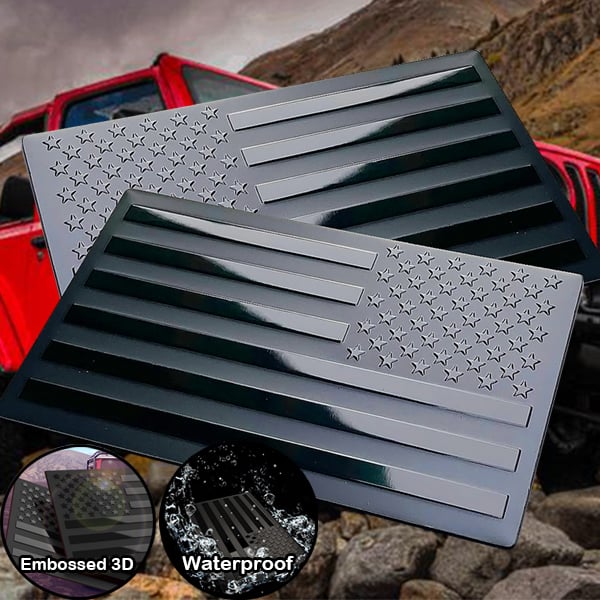 🔥Last Day 49% OFF - 3D All-Black American Flag Emblem Decal