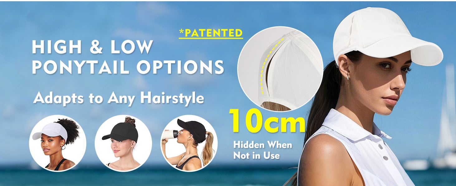 WOMENS PONYTAIL CAP COOLING UV