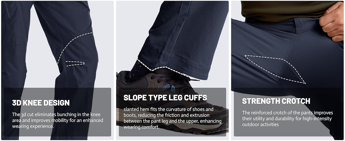 TACVASEN Mens Outdoor Tactical Pants Water Resistant Military Cargo Hiking Pants Lightweight Ripstop