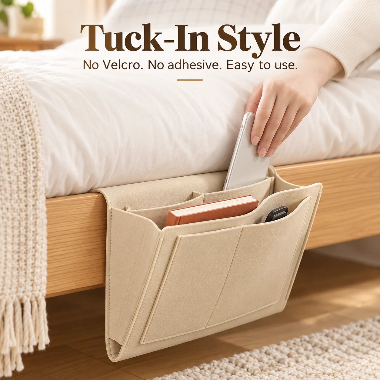 College student dorm bunk bed storage caddy saving floor and desk space