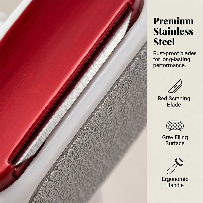 Stainless steel foot scraper
