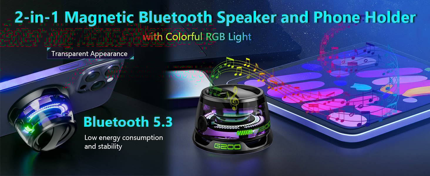 Multifunctional Magnetic Bluetooth Speaker with RGB Light