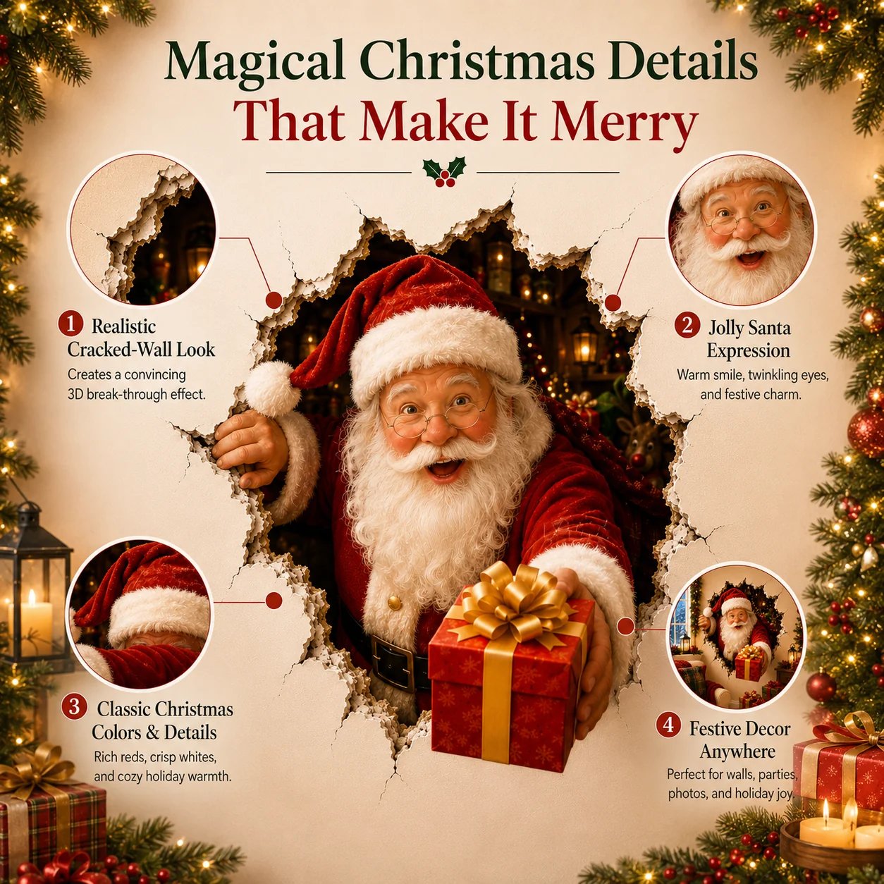 Christmas Break-Through Wall Decal – 8 Designs view 5
