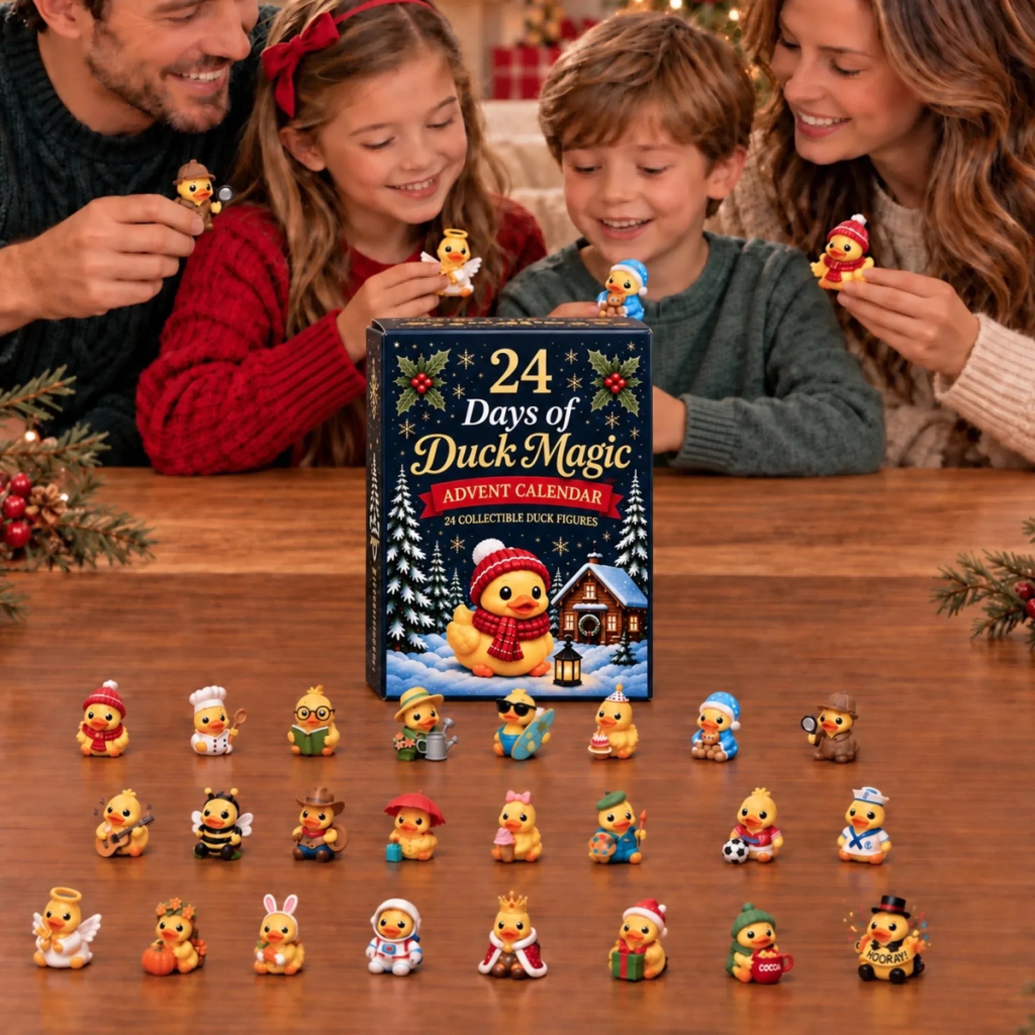 Duck Magic calendar and featured duck figures