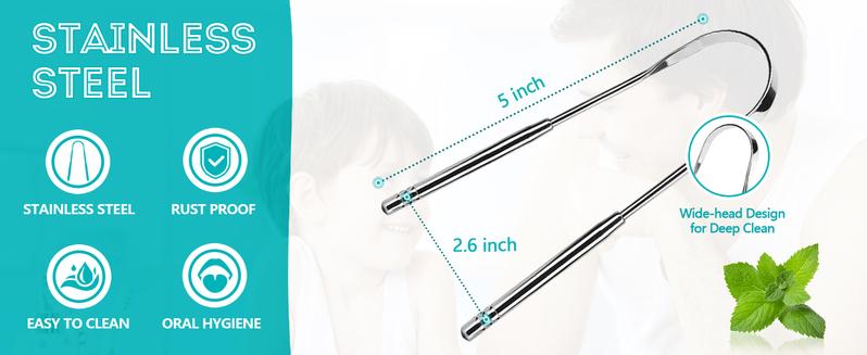 Product Introduction of 2 Pack Reduce Bad Breath U-Shape Stainless Steel for Adults Metal Cleaner for Oral Care and Fresher Breath Tongue Portable Scraper for Daily Care 3 Product Introduction of 2 Pack Reduce Bad Breath U-Shape Stainless Steel for Adults Metal Cleaner for Oral Care and Fresher Breath Tongue Portable Scraper for Daily Care 3