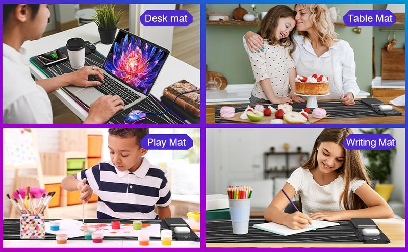 XXL Gaming Mouse Pad with Magnetic Wireless Charging, RGB Black Mousepad Desk Mat with 15W Fast Charger, Waterproof Laptop Writing for Office, Home, Gaming Desktop Accessory shopblackfriday Christmas 【blackfriday】 XXL Gaming Mouse Pad with Magnetic Wireless Charging, RGB Black Mousepad Desk Mat with 15W Fast Charger, Waterproof Laptop Writing for Office, Home, Gaming Desktop Accessory shopblackfriday Christmas 【blackfriday】