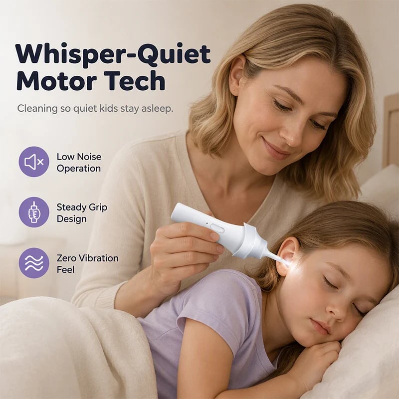 Low-noise and low-vibration ear cleaner motor