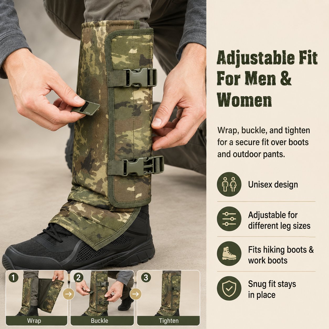 Adjustable gaiters