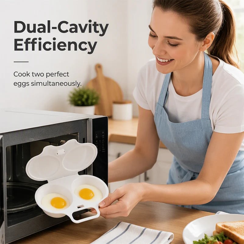 Dual cavity microwave egg poacher