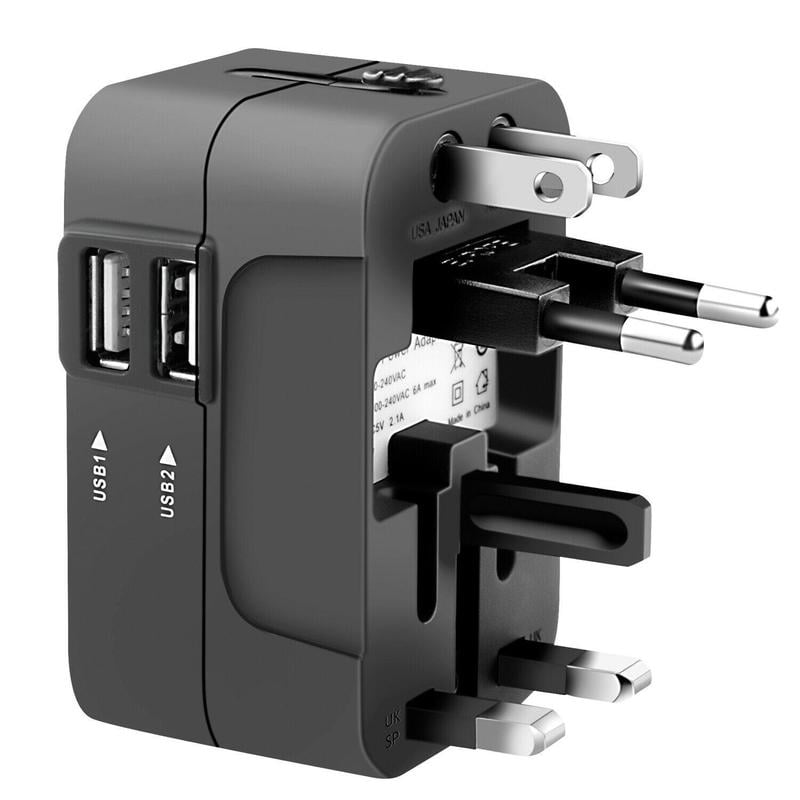 Product Introduction of Universal Travel Plug Adapter, 2 USB Ports World Travel AC Power Adapter, Non-Fusion AC Power Adapter, Tech Gadgets 7