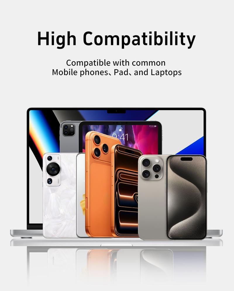 Basemo 240W Super Fast Charging  360° Rotating Invisible Stand Detachable Two-in-One Charging Cable, Zinc Alloy Silicone Type-C Cable compatible with Apple and Samsung, essential for gaming, office, and car use | Bestselling cutting-edge technology.