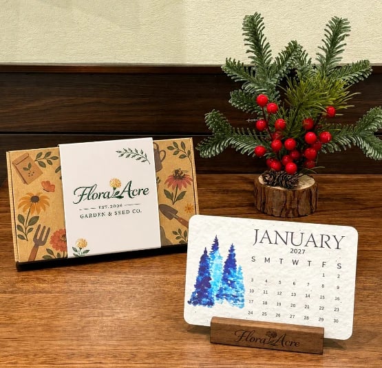 Seed paper calendar material and botanical planting information