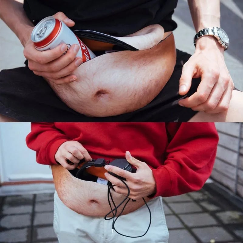 Funny belly bag carrying everyday essentials