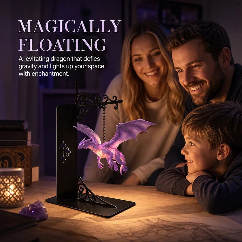 Floating style dragon bookshelf lamp illusion