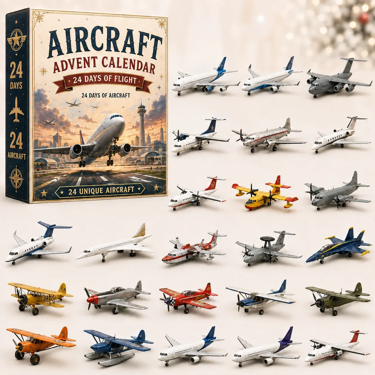 Last Day 49% OFF – Aircraft Advent Calendar 2026 | 24 Days of Flight with 24 Unique Miniature Airplanes, Jets & Aviation Collectibles