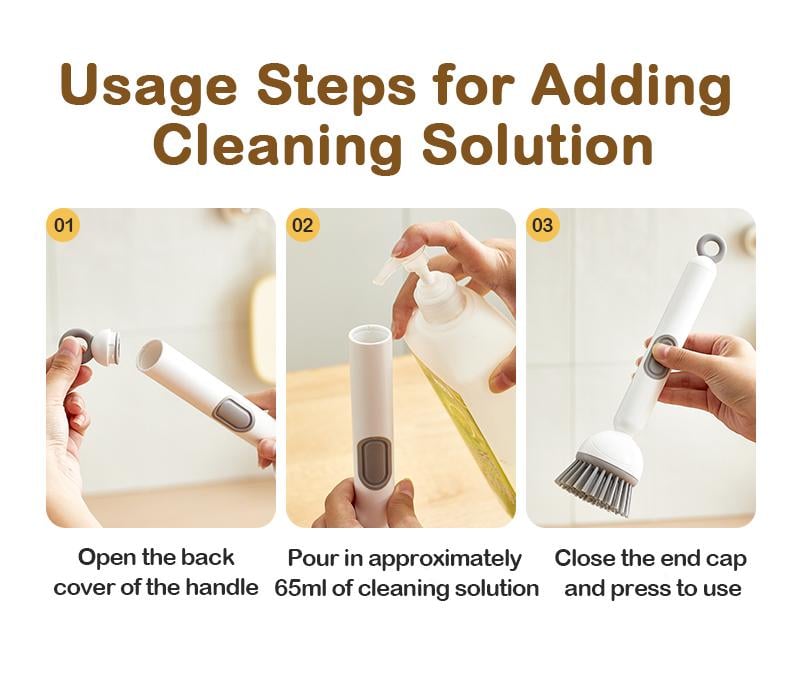 How to refill dish brush detergent dispenser
