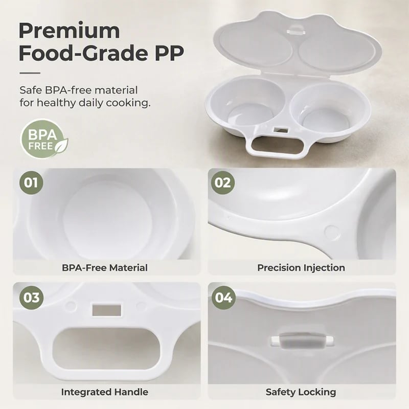 PP microwave egg poacher