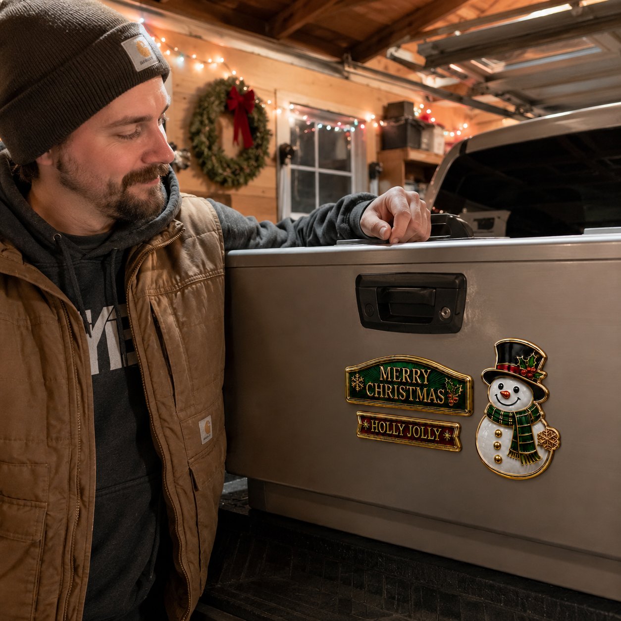 Customer review photo - Snowman badge