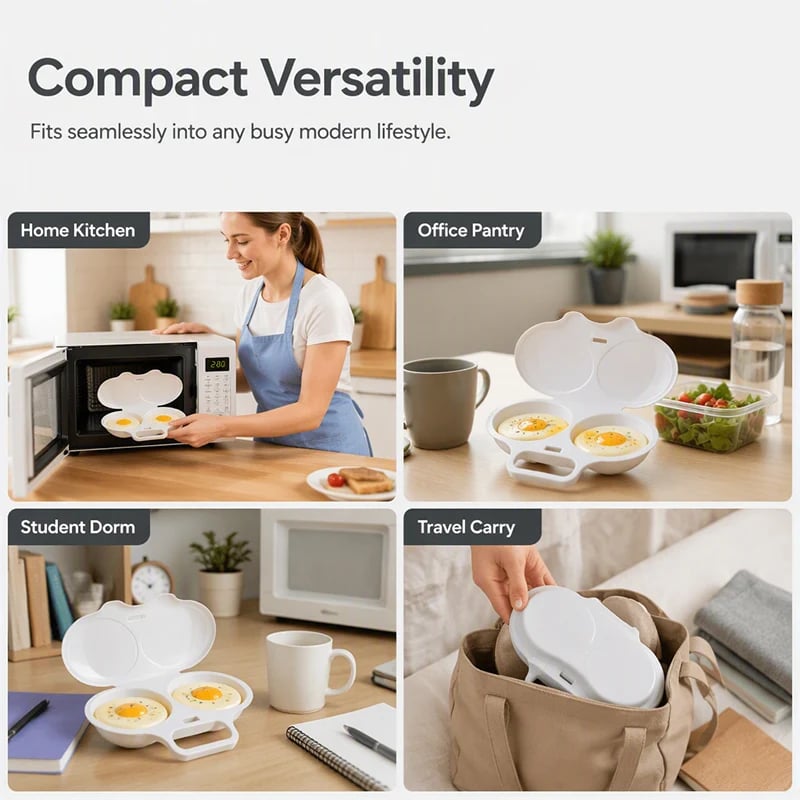 Compact microwave egg poacher