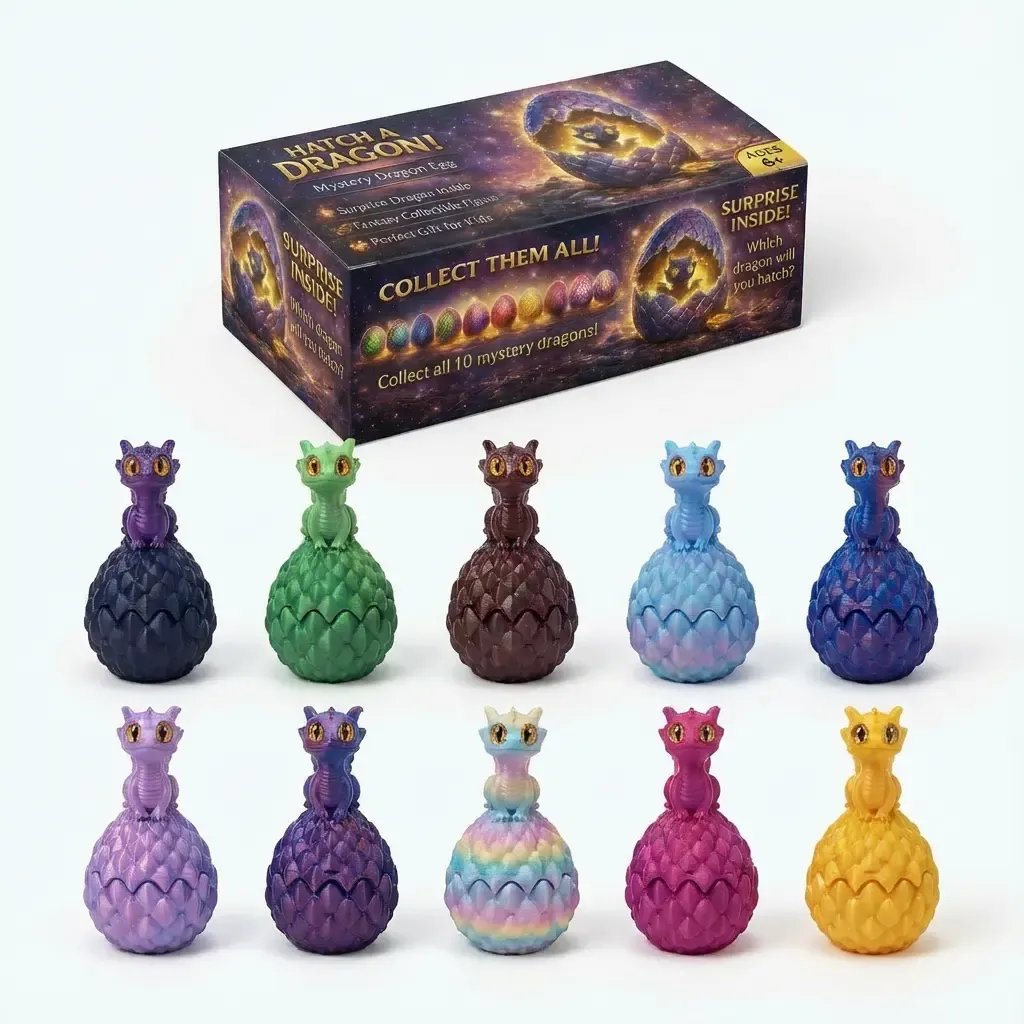 Easter Dragon Eggs – 3D-Printed Surprise Egg Set (10 Pack) 🥚🐉