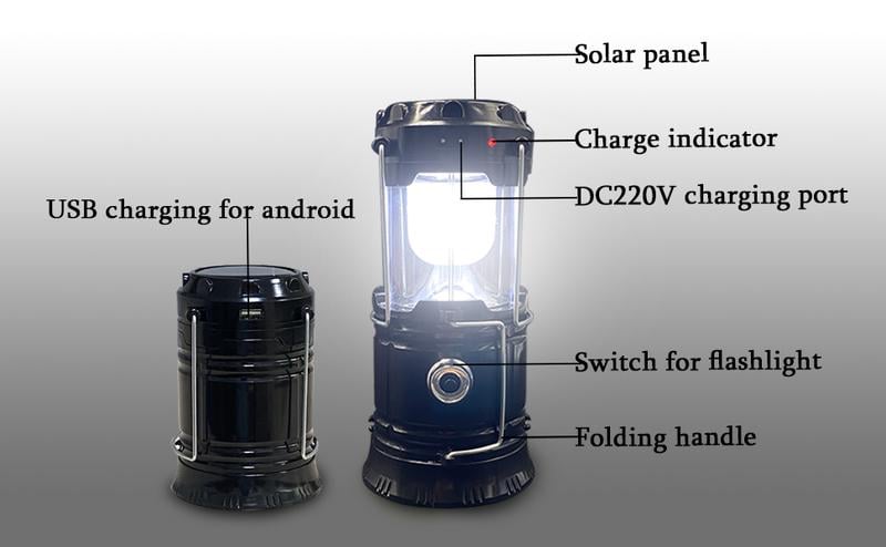 TikTokTopSeller 4-Pack Collapsible LED Camping Lanterns Lightweight Waterproof Solar & USB Rechargeable Multifunctional Flashlight for Outdoor Hiking Emergency Power Outages Survival Gear & Camping Accessories