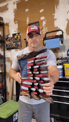 Handmade 3D US Metal Flag