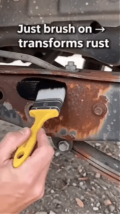 Rust converter application and metallic finish demonstration