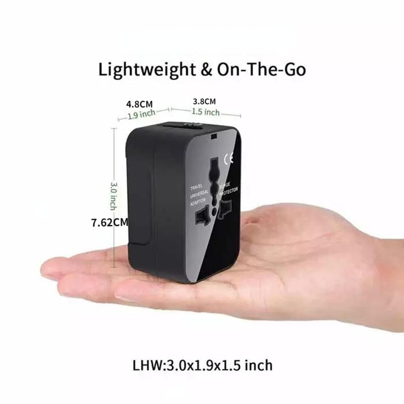Product Introduction of Universal Travel Plug Adapter, 2 USB Ports World Travel AC Power Adapter, Non-Fusion AC Power Adapter, Tech Gadgets 8