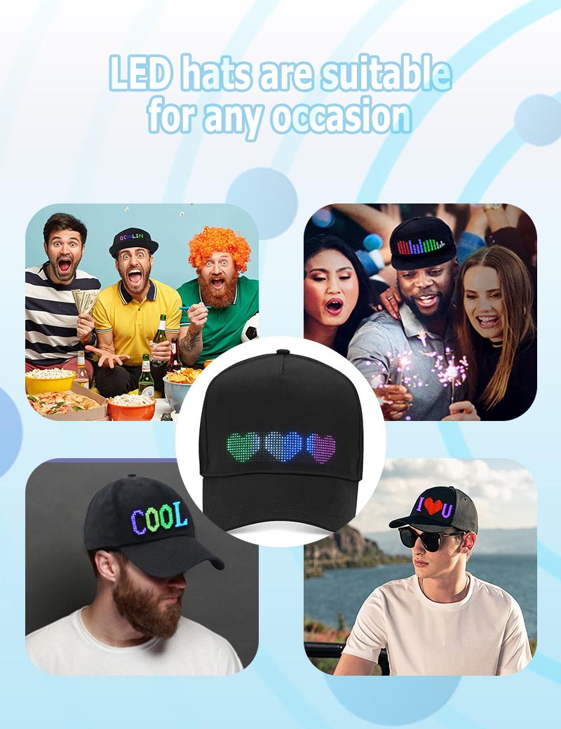Visor de LED para chapéu 3