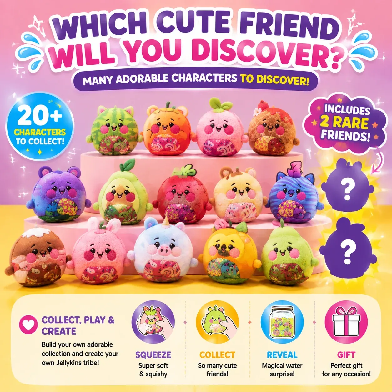 Colorful mystery surprise characters to collect