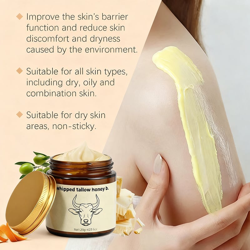 Whipped Grass-Fed Beef Tallow Honey Balm