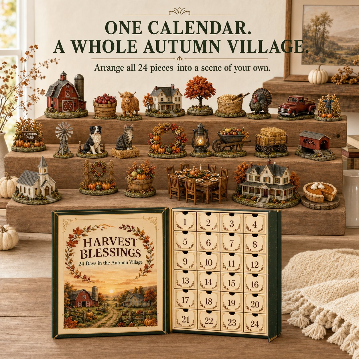 Miniature Harvest Blessings village