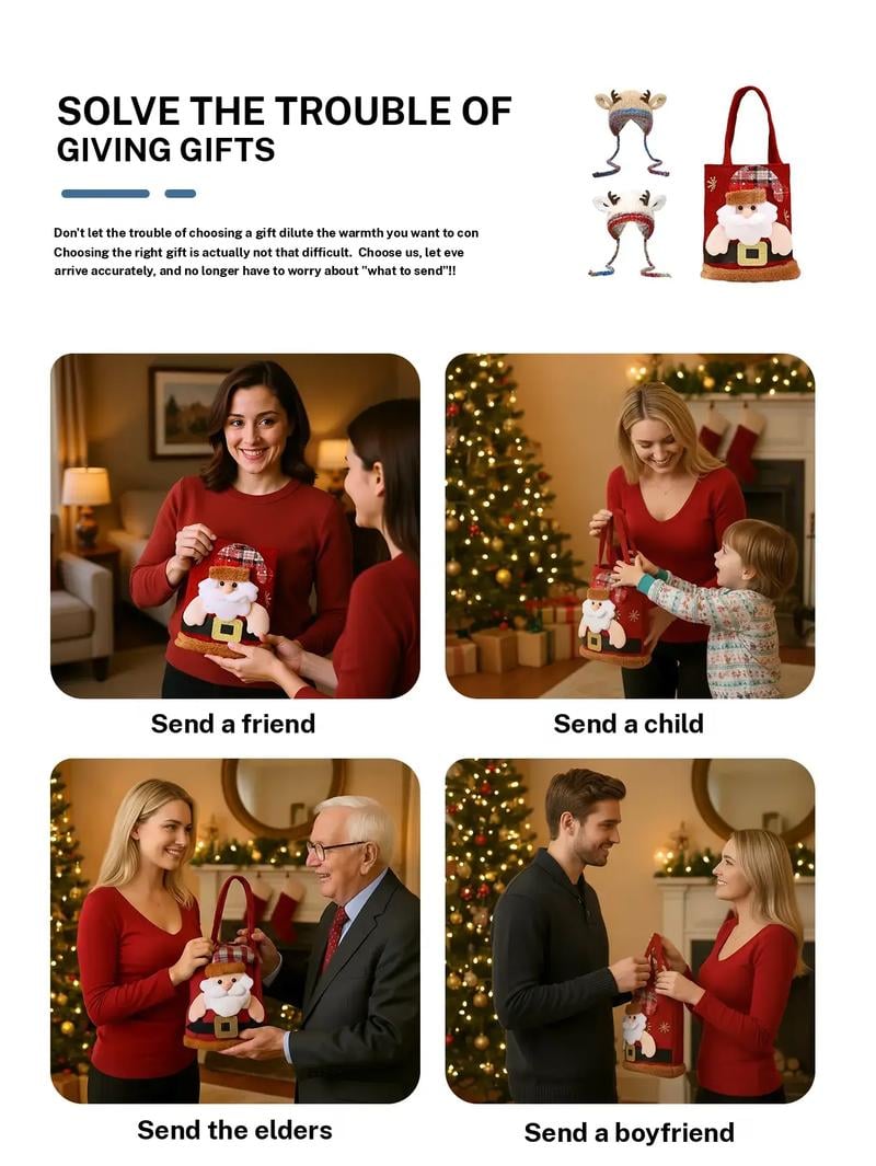 Original design Festive Christmas Antler Hat (It can be used as a handbag,A hat has multiple uses.)Knitted Ear Protection Windproof Warm Hat Suitable for the family It can be worn by adults and children, without limiting the circumference of the head Original design Festive Christmas Antler Hat (It can be used as a handbag,A hat has multiple uses.)Knitted Ear Protection Windproof Warm Hat Suitable for the family It can be worn by adults and children, without limiting the circumference of the head