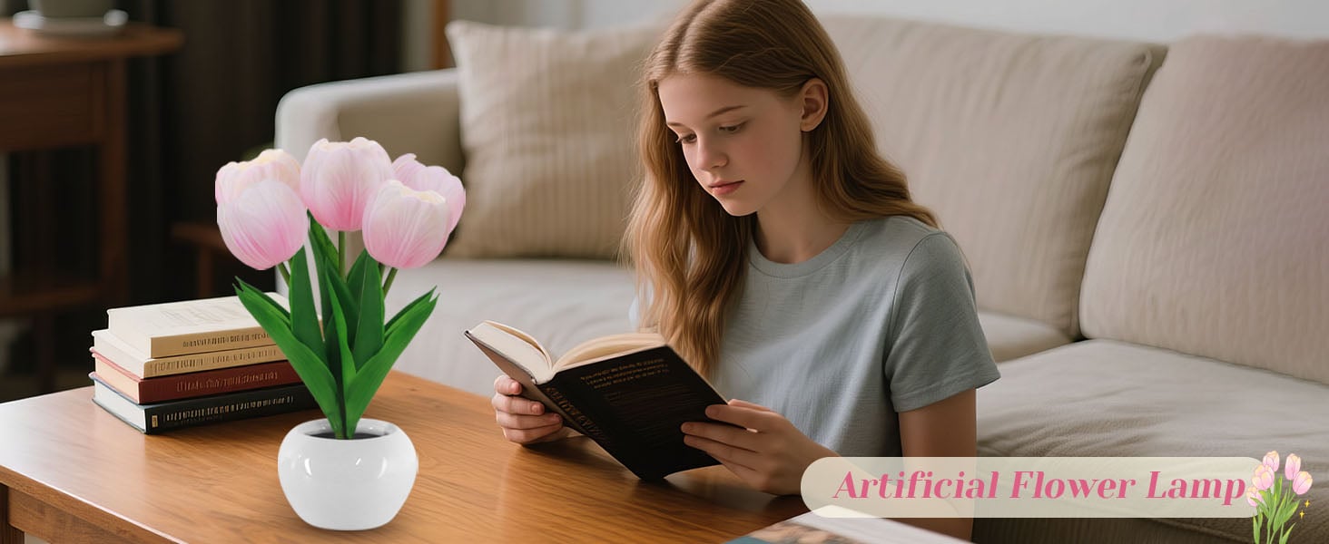 lotus flower lamp white tulips artificial flowers girlfriend gift christmas decorations for bedroom